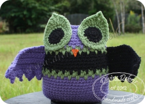 Willa owl-bat in black and purple by Divine Debris